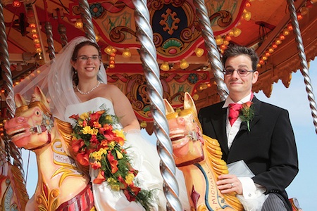 Bride and Groom on the Carousel